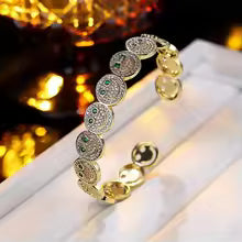 Fashionable Simple round Smiley Face Synthetic Zirconia Bracelet Ring.