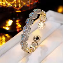 Fashionable Simple round Smiley Face Synthetic Zirconia Bracelet Ring.