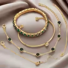 5pcs Women Jewelry Set, Ladies Fashion Casual Bracelets Set